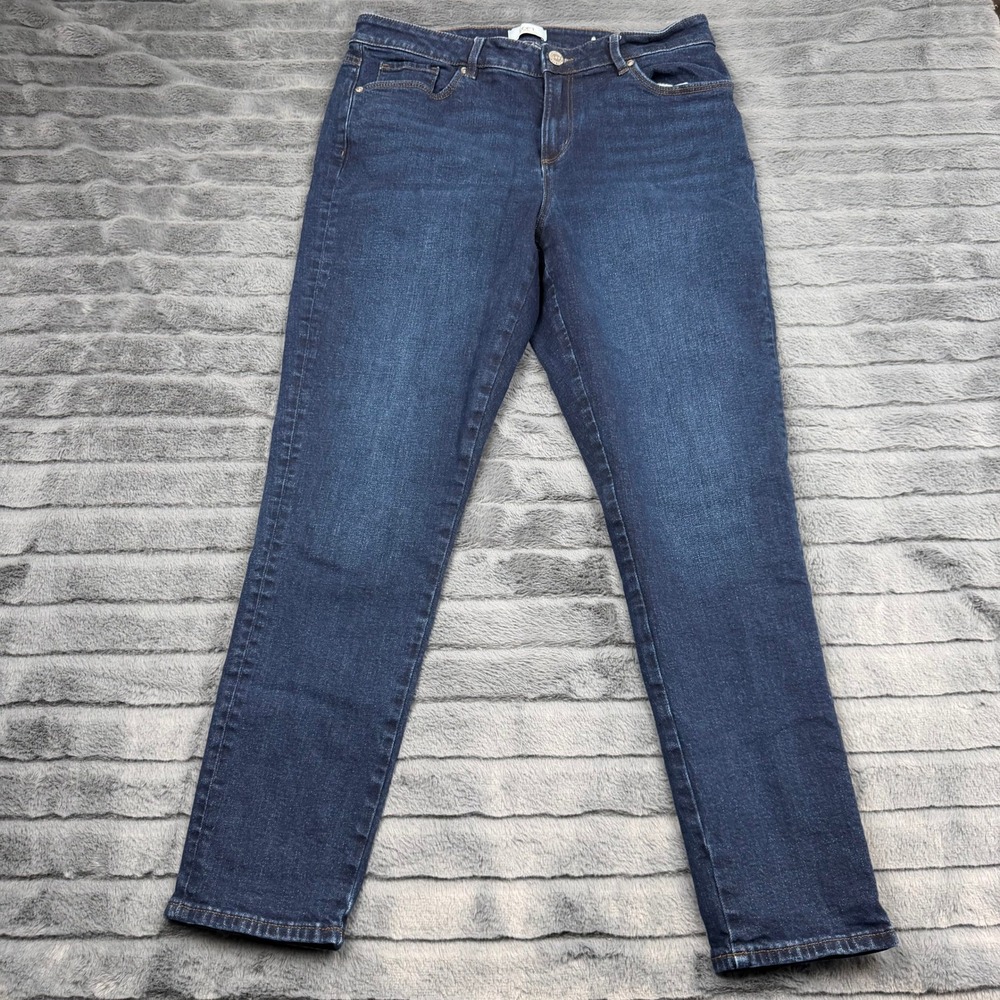 Loft Outlet Women Curvy Skinny Jeans Dark Wash Indigo Denim Size 30 10